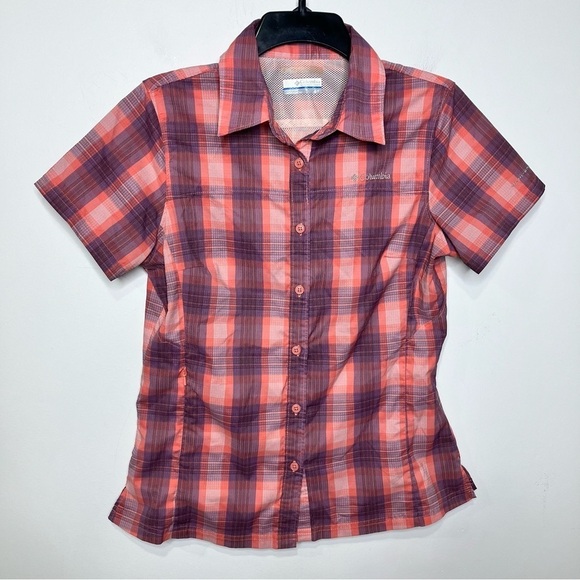 Columbia plaid Omni-shade short sleeve shirt size small - Picture 1 of 8